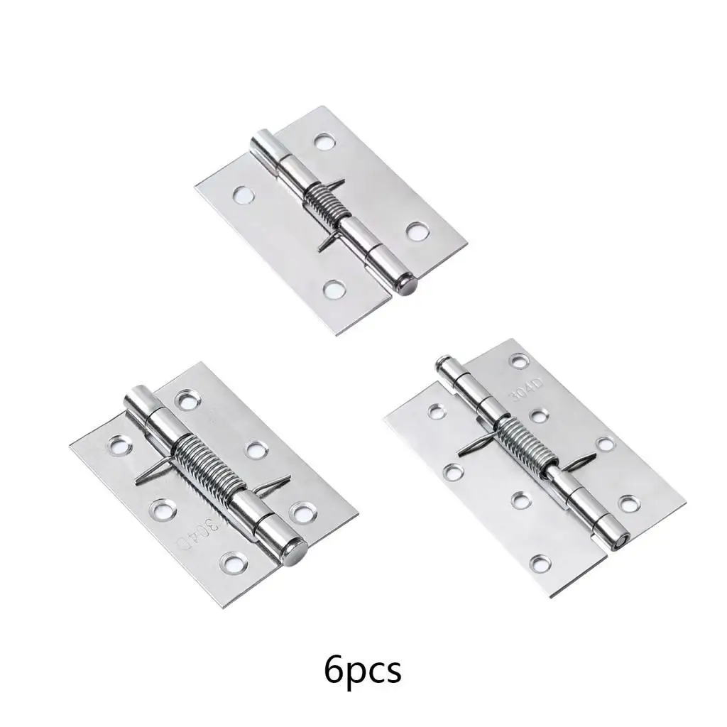 

6 шт. пружинных самозакрывающихся дверных петель, легко устанавливаемые, универсальные