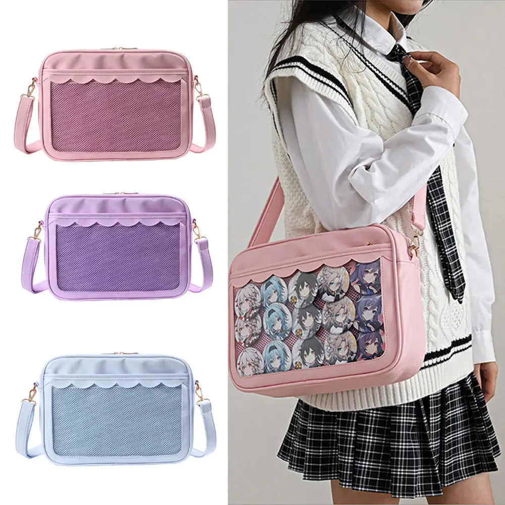 

Japanese Harajuku Ita Bag for Women PU Transparent Pocket Itabag High School Girls Uniform JK Crossbody Shoulder Bag