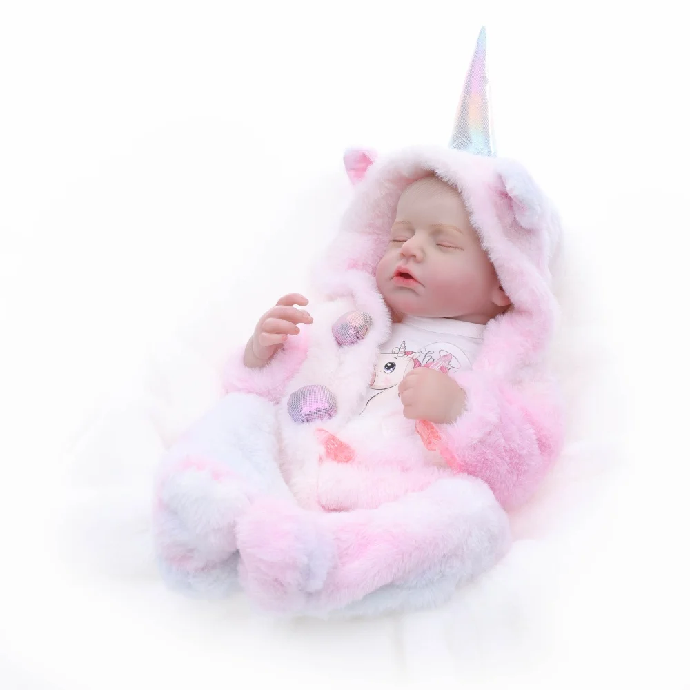 

Cloveray 49 см оригинальная виниловая реалистичная кукла реборн всего тела 18 дюймов плюшевая единорог реалистичная виниловая кукла детский праздничный подарок