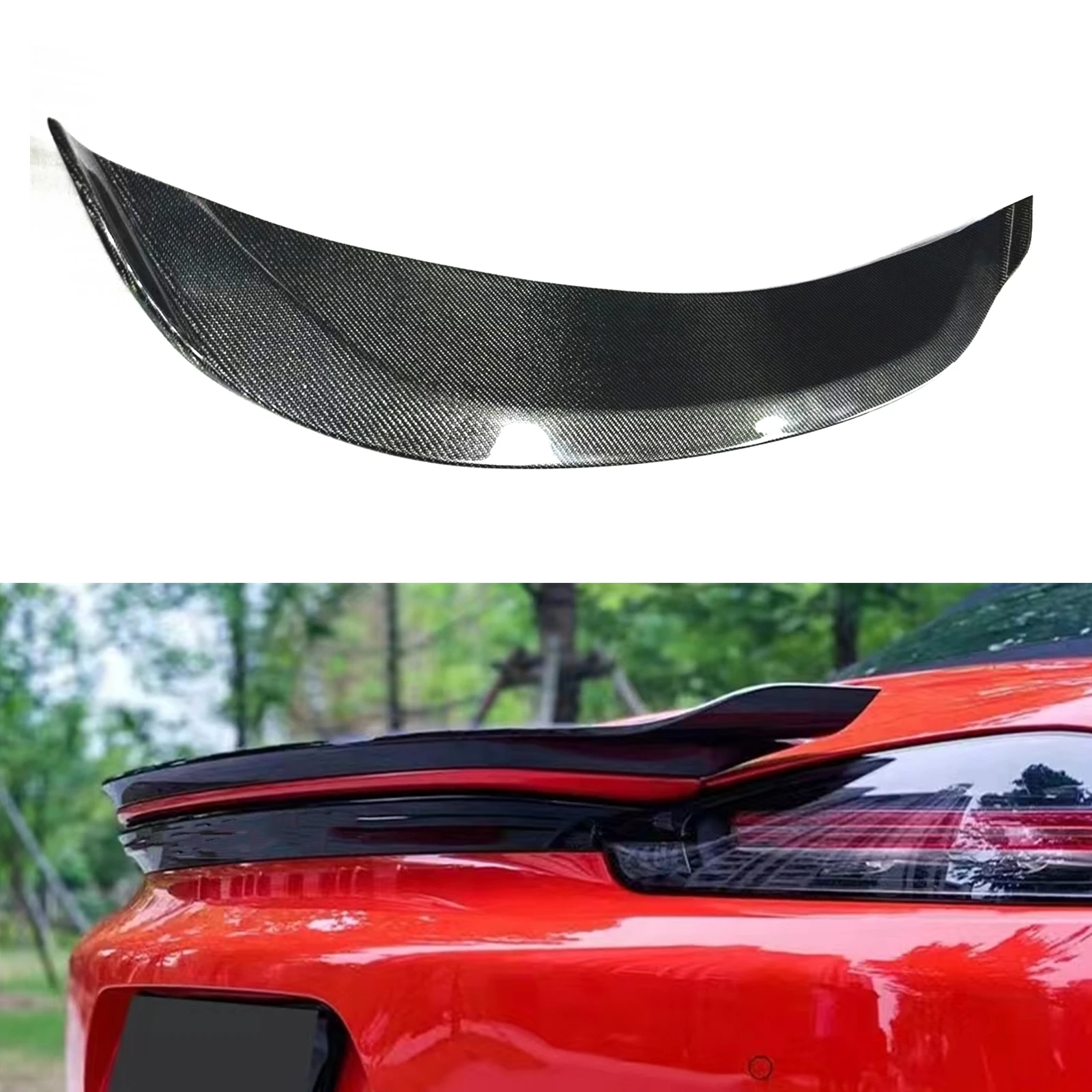 Rear Trunk Spoiler Lip Wing  For Porsche 718 Boxster Cayman 2017-2019 Carbon Fiber Car Tailgate Flap Decklid Upper Splitter Lip