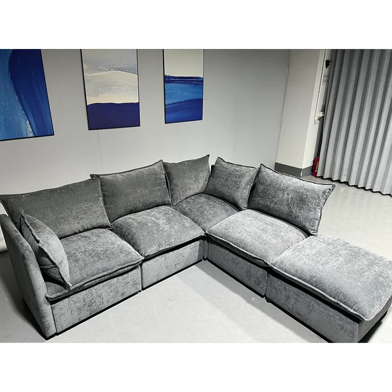 # Italian Design Solid Wood Frame With Ottoman Living Room Sofa Modular Cloud Couch Sectional Sofa