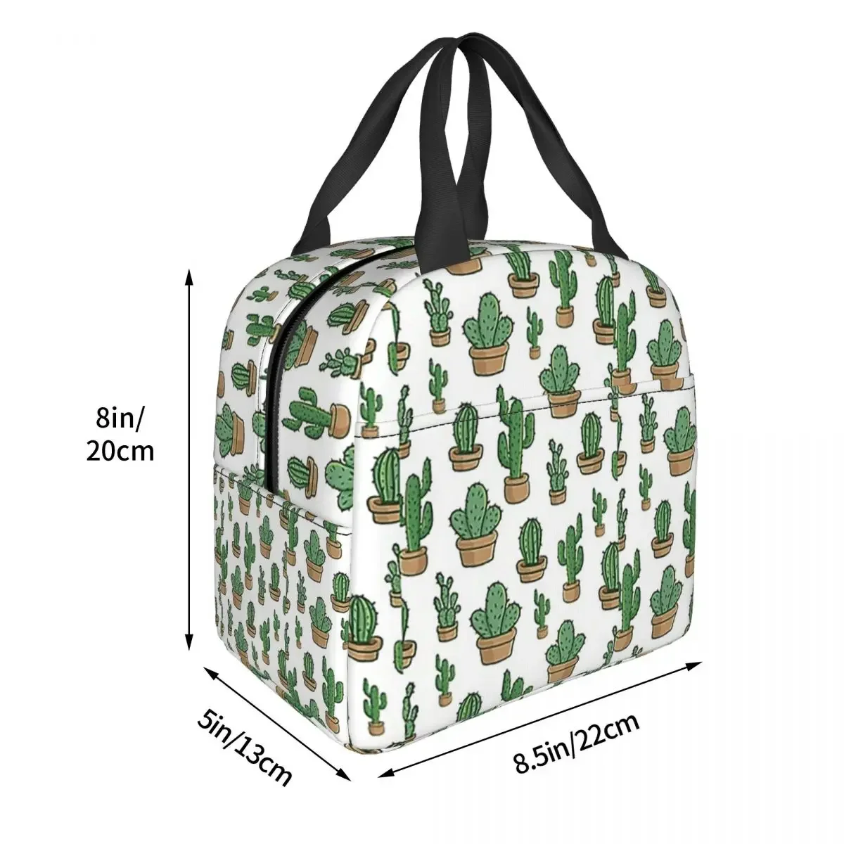 Cactus Flowers Cactus Cactus Flowers Floral Pattern Insulated Lunch Bag for Women Kids Portable Food BoxesThermal Lunch Box Tote