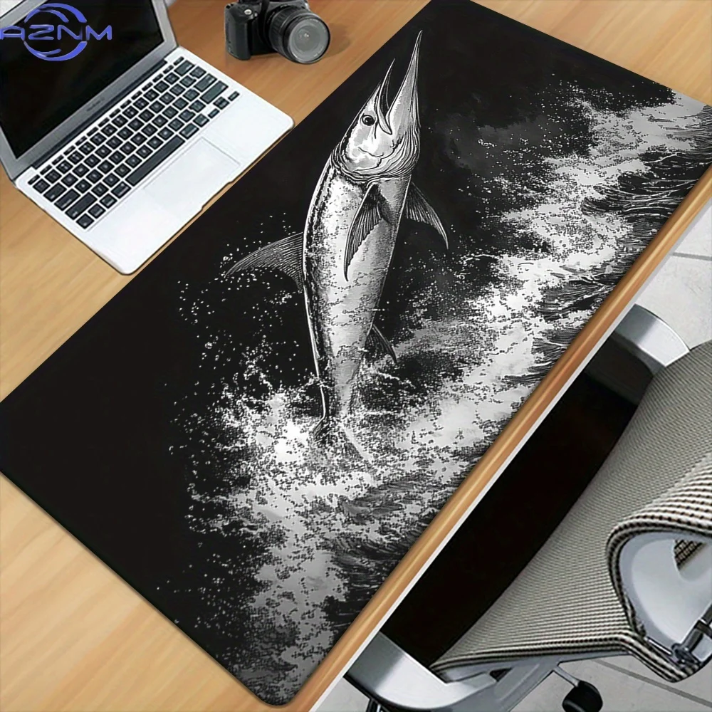 1pc Fish Patterns HD Printed Pad for Desk, Multi Functional XXL Mousepad, Keyboard Gaming Mouse Mats, Office Computer PC Gamer D