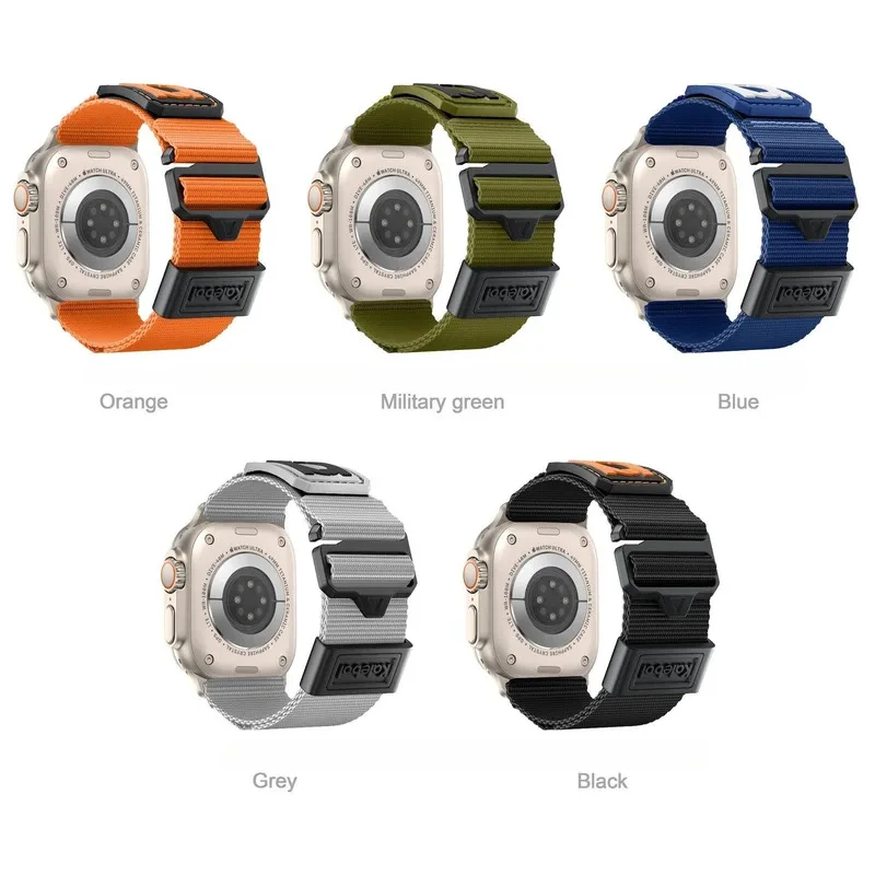 애플 워치 울트라 2 밴드 49mm 46 44mm 41mm 45mm 40 42mm용 전술 스포츠 스트랩 나일론 밴드 아이워치 시리즈 10 9 8 7 6 SE 5 4용