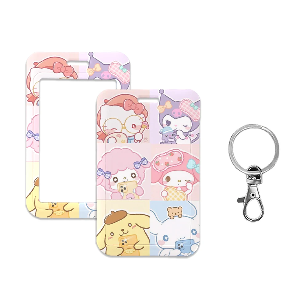 

W Cartoon Anime Child Sanrio Kuromi Melody Pochacco Cinnamoroll Hello Kitty Card Holder Student Keychain Bus Metro Card