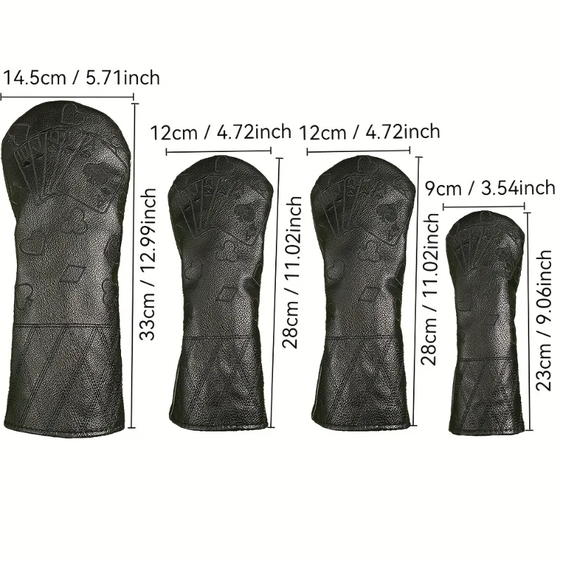 Retro Black Poker Golf Club Head Cover - Thickened Anti Collision Design, Suitable for Most Standard Clubs and Golf Accessories view 6