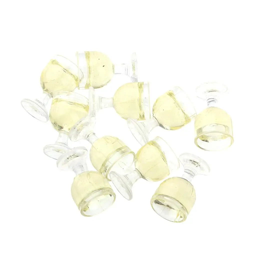 

Dollhouse Miniature Tableware Set Mini Wine Glass Goblet Toy Food for Children Pretend Kitchen Play