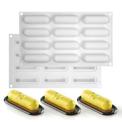 Elliptical bar shaped chocolate cake silicone mold French dessert cake mousse biscuit baking mold kitchen accessories
