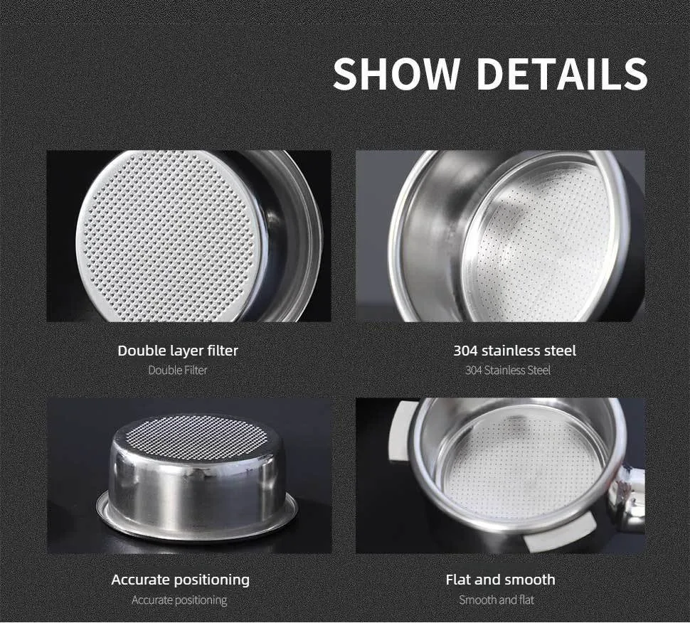 Kaffeefilterkorb 51mm 54mm 58mm Edelstahl Ersatz für Siebträger ohne Boden Pulverschale Barista Espresso-Werkzeuge – Detail 7