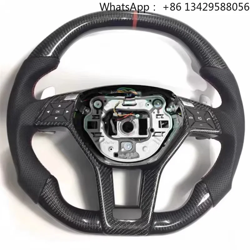 Carbon Fiber Leather Steering Wheel for Mercedes-benz GLC GLE450 C63 C450 E63 W176 W204 W205 W213 W218 A250 AMG Car Accessories