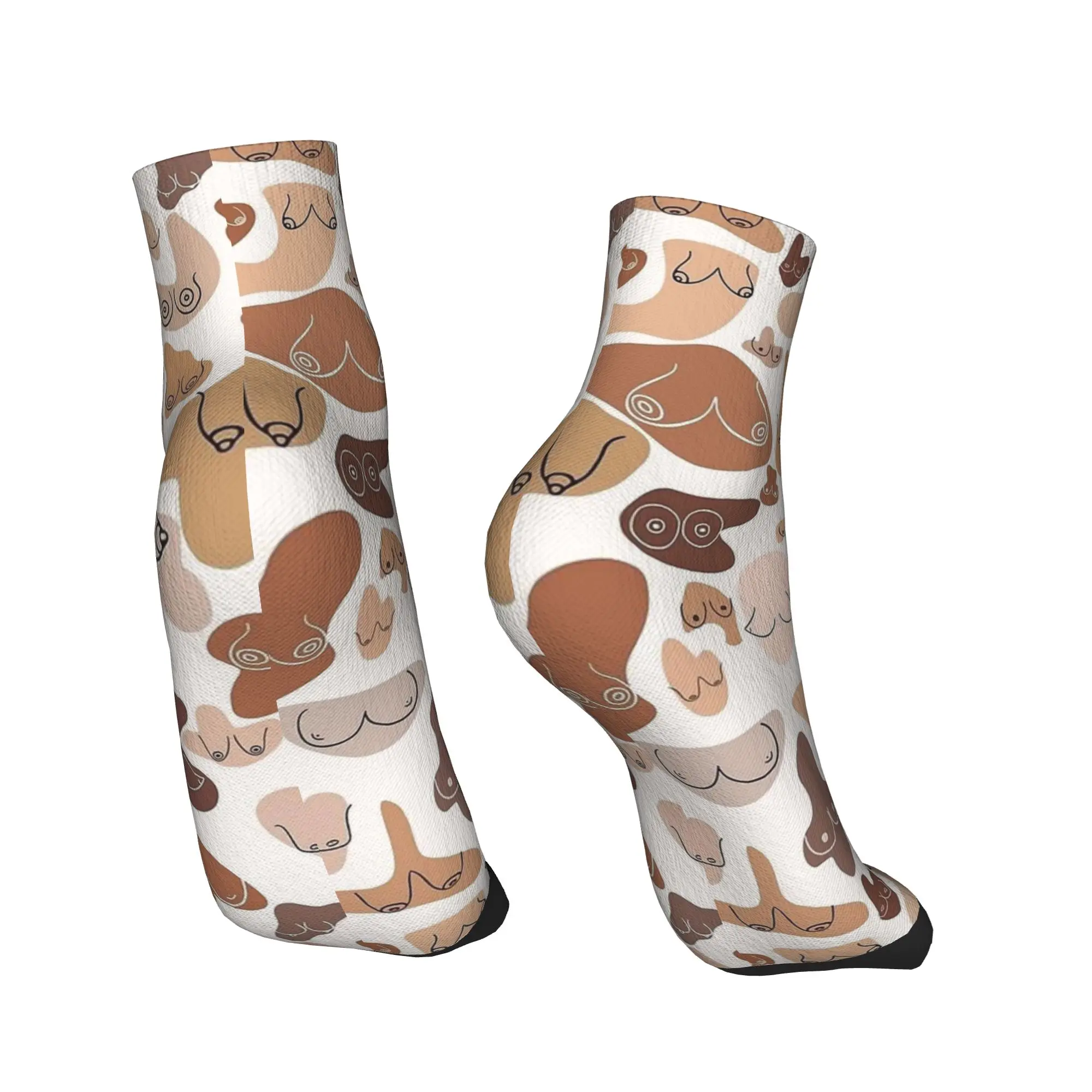 Calzini casual da donna e da uomo Boob Art Boho Donna Art Calzini morbidi e traspiranti antiscivolo Calzini da corsa con grafica divertente autunnale