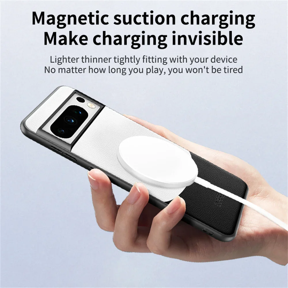 Fashion Colorful Leather Magnetic Wireless Charge Case For Google Pixel 9 8 7 Pro XL Stand Holder Bumper Cover For Pixel 8A 7A 9