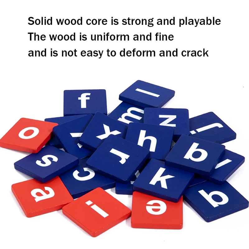 AS96-Blöcke, pädagogisch für Kinder, 3-in-1-Matching-Buchstaben- und Zahlenspiel, Rechtschreibung, Lesen von Alphabet und Mathe-Puzzles, frühes Du