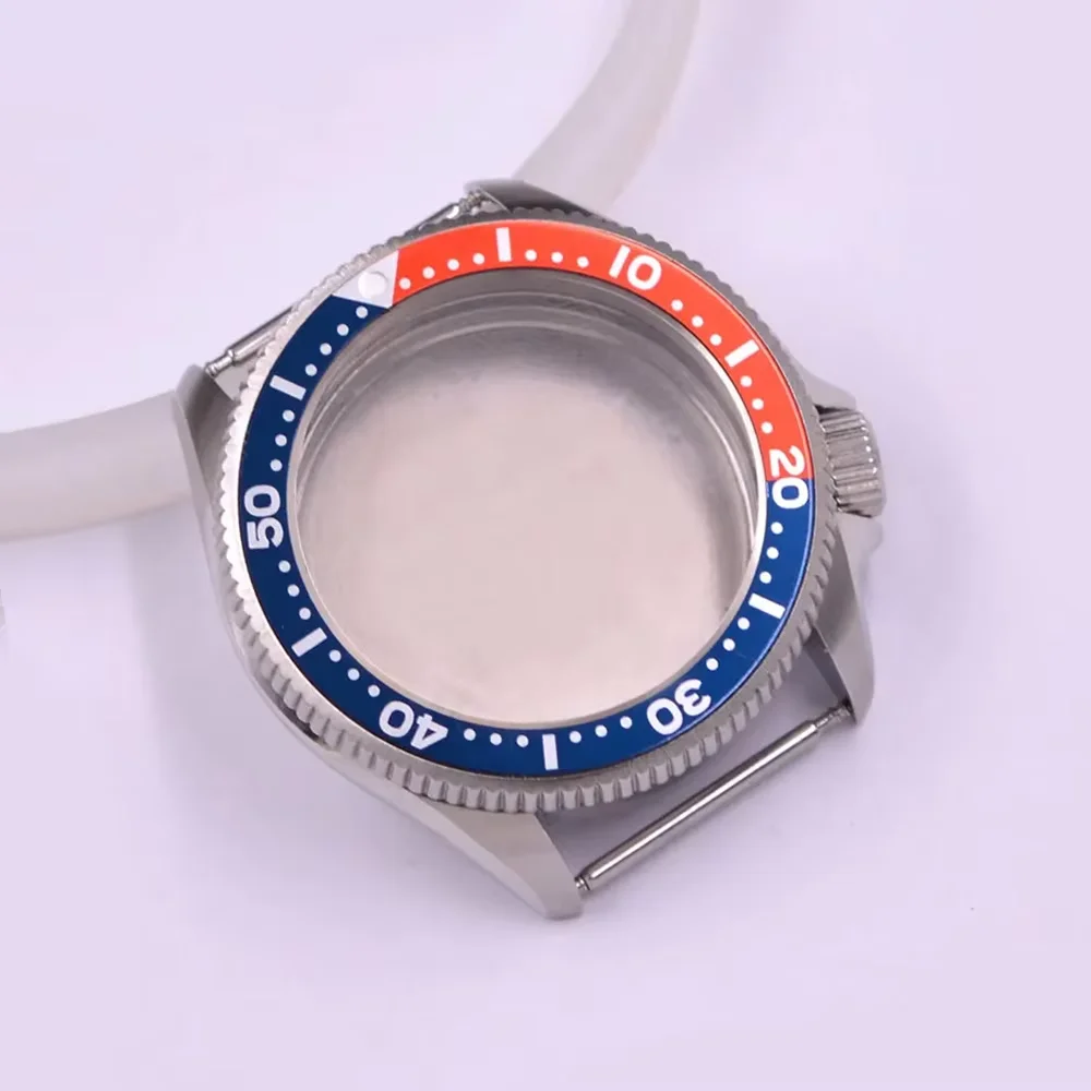 37MM Solid steel  sapphire glass Watch Case Fits NH35 NH35A NH36 NH36A movement Black / Blue bezel Watch Case