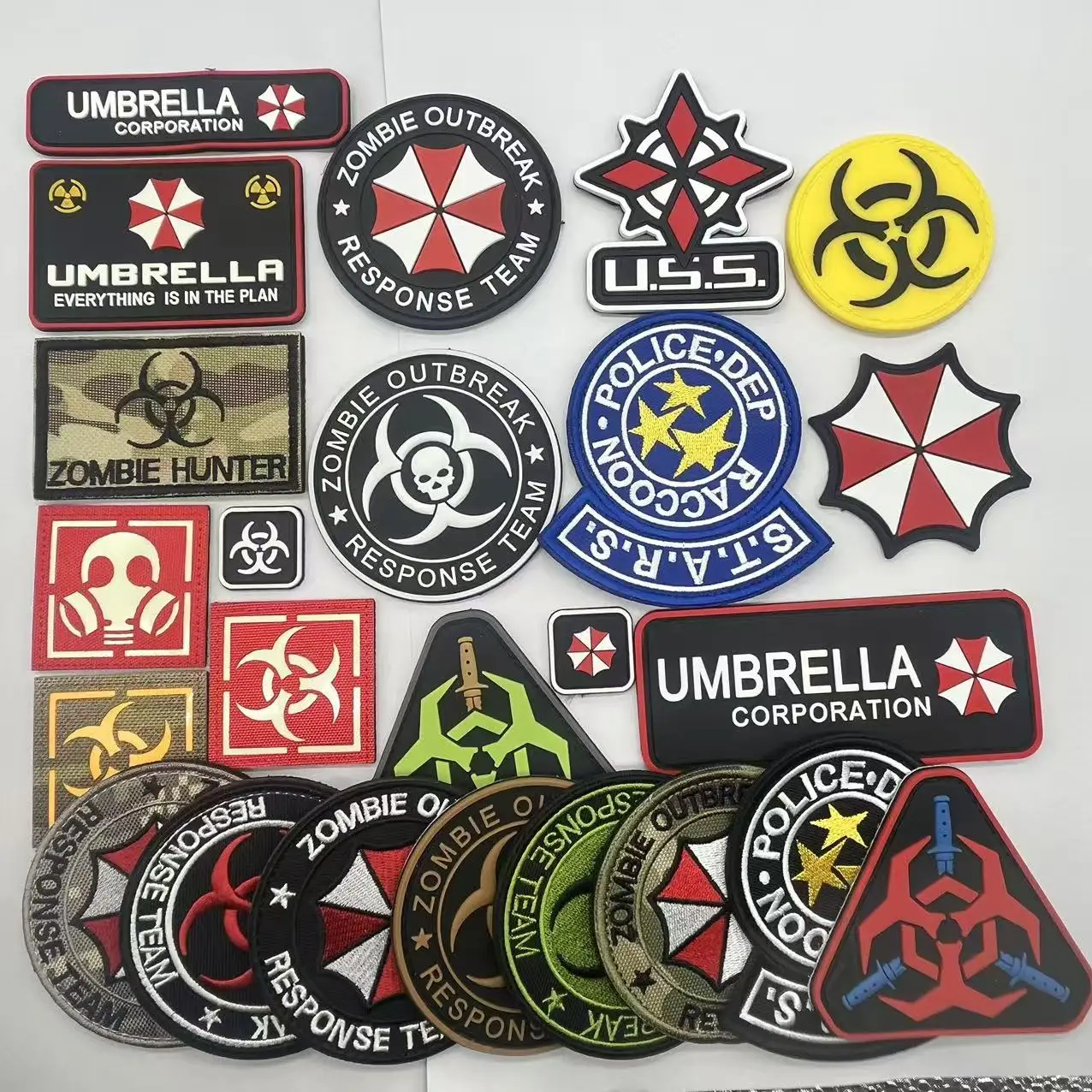 S.T.A.R.S. Umbrella Corporation PVC ثلاثية الأبعاد شارة مطاطية التصحيح التكتيكي الراكون شعار Corp Biohazard Insignia زين شعار