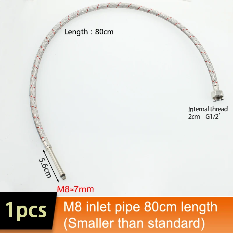 M10/M8 G1/2 Stainless Steel Braided Hose Faucets Mixed hot and Cold Water Inlet Pipe Basin Wash Basin Water Pipe 80cm1M1.5M2M