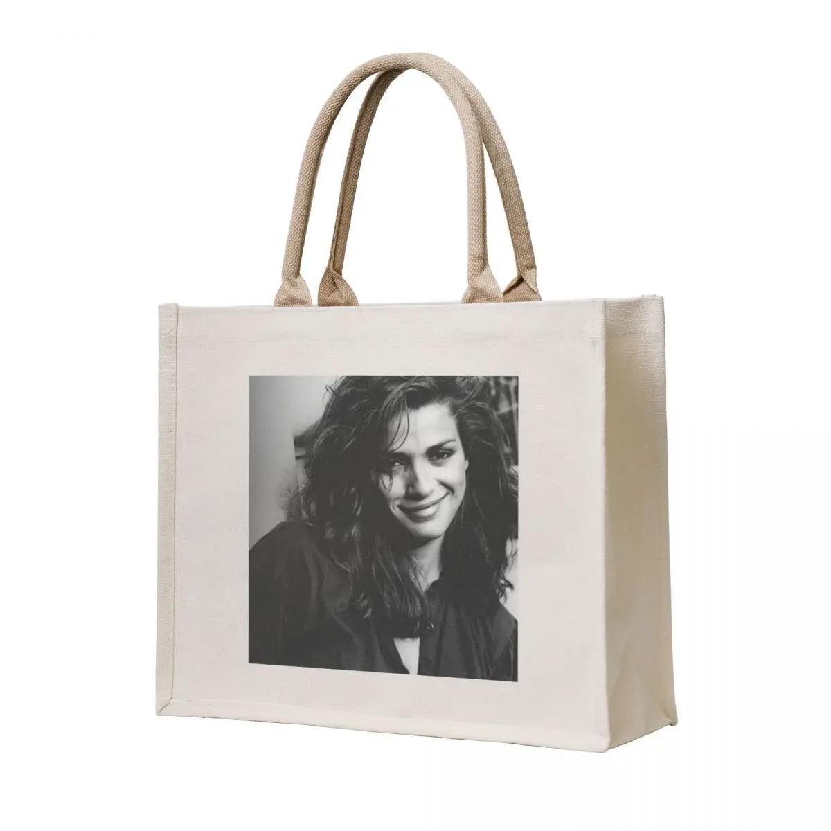 

Gia Carangi Smiling Contentedly Tote Bag Canvas tote bag woman Shopping bags