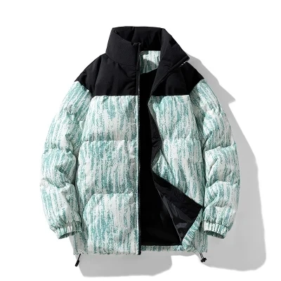 New Style Winter Jacket Men Outdoor Thicken Men Winter Women Jacket Coat Tie-dye Gradient Oversized Men Down Jackets Overcoat