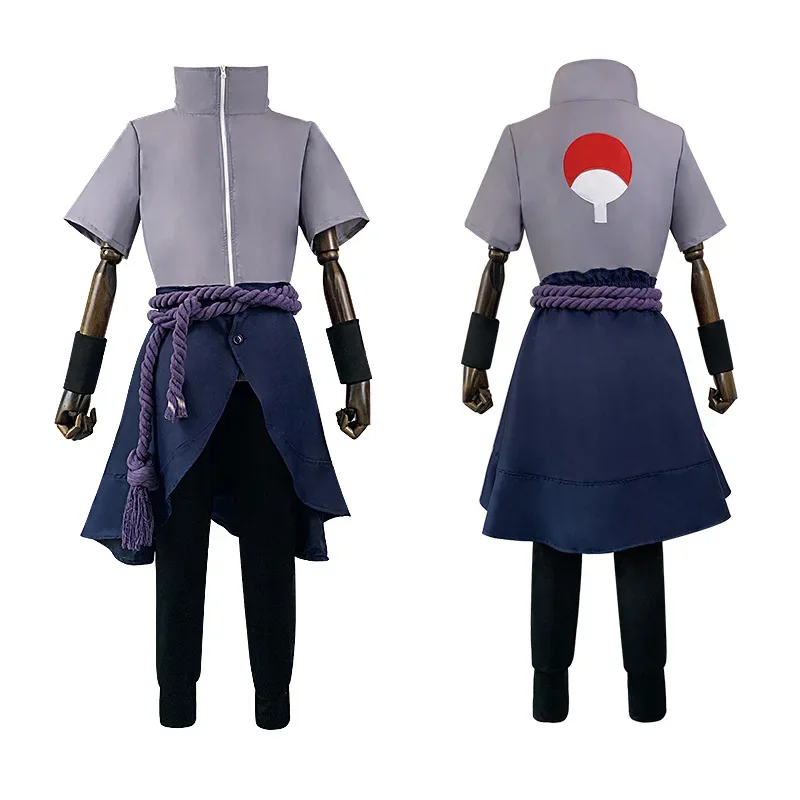 

Anime Shippuden Uchiha Sasuke Cosplay Costume Top Pants Belt Man Suit Costume Halloween Costume