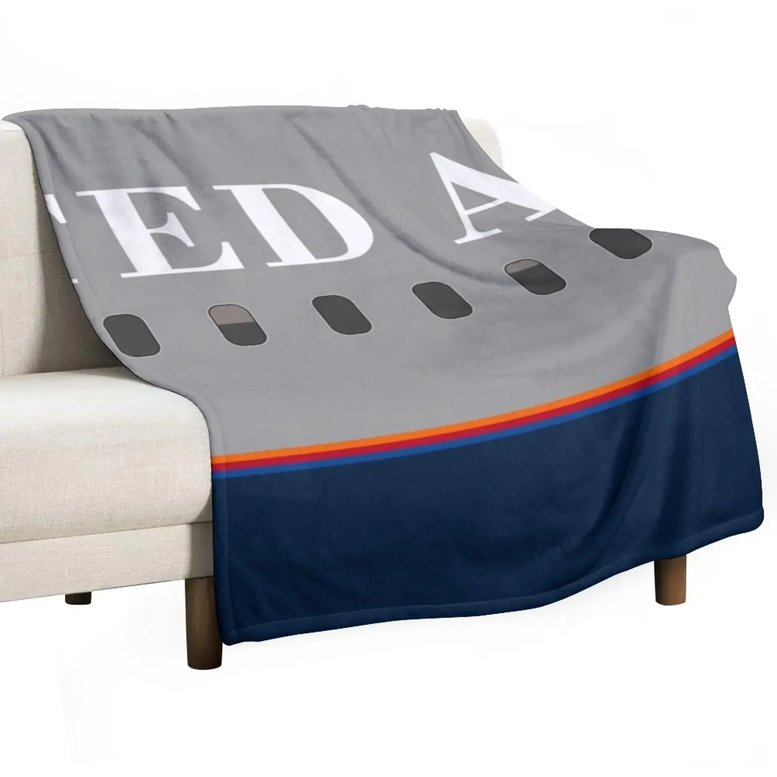 Plane Tees - United Airlines (Battleship Gray) Throw Blanket For Sofa Thin Baby Luxury Blankets