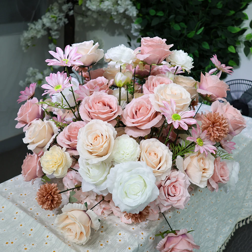 

Luxury 80/70/60/50/40CM Rose hydrangea Flower Balls for Centerpieces Wedding Table Accessories Stage Road Lead Floral Decor prop