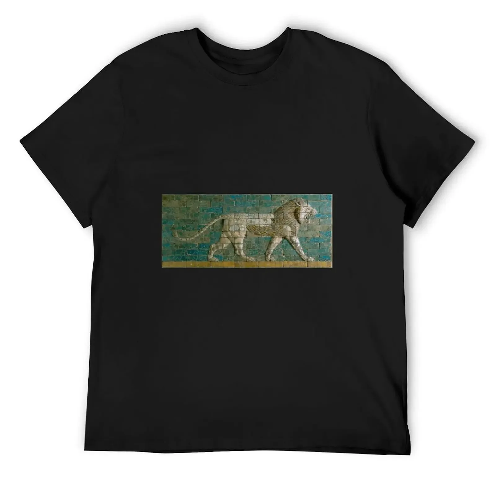 Ancient Babylonian Lion Wall Panel T-Shirt man t shirt graphics plain black t shirts men