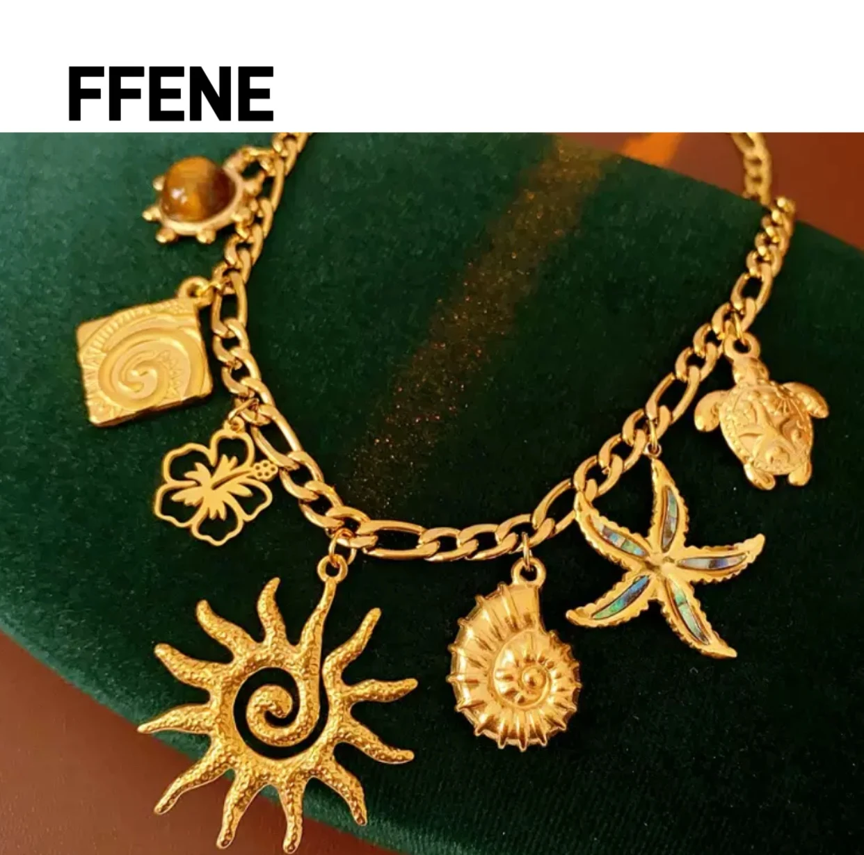 

High-end sense stainless steel tiger's eye sun pendant necklace, fashionable, individual, versatile, clavicle chain, retro
