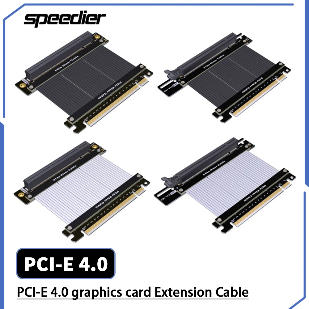 

Высокоскоростной PCI Express 4,0x16 Райзер Удлинительный кабель вертикальный GPU Gaming PCIe4.0 черный/серебристый для видеокарт RTX 3090