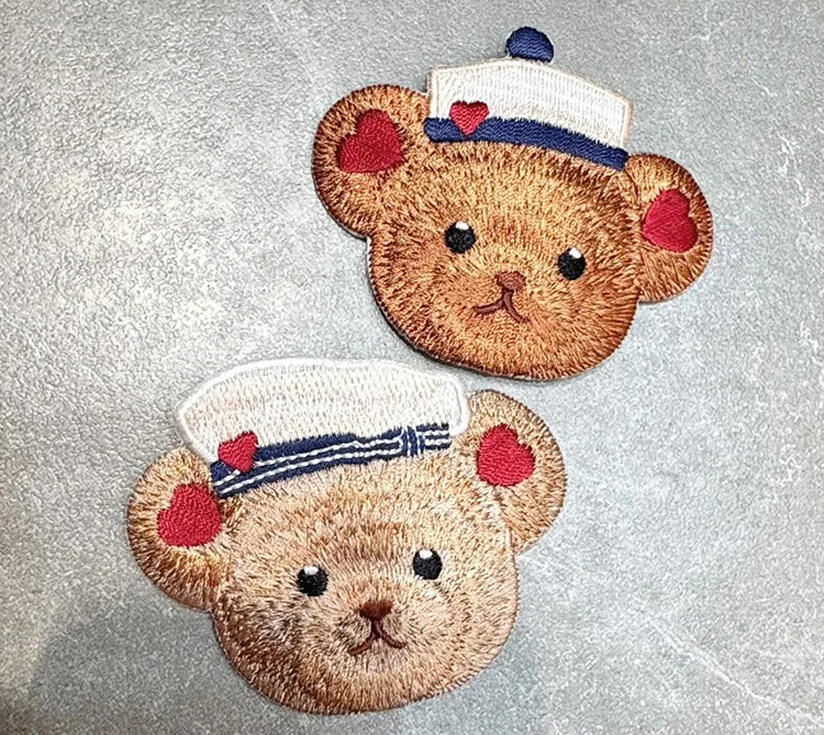 Flower Knows Teddy Bear Little Bear Collected Embroidered Hair Clip