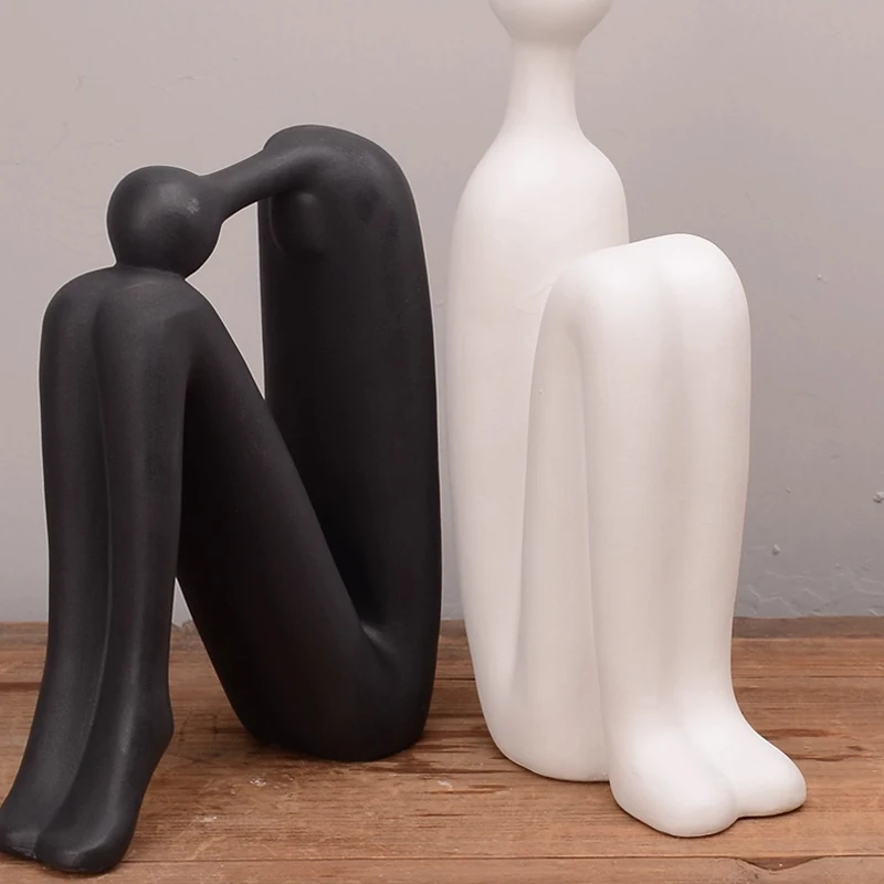 Simple Thinker Statue Bookends For Heavy Books Decorative Book Holders For Shelves & Office Desk Decor Aesthetic Book Ends Gifts