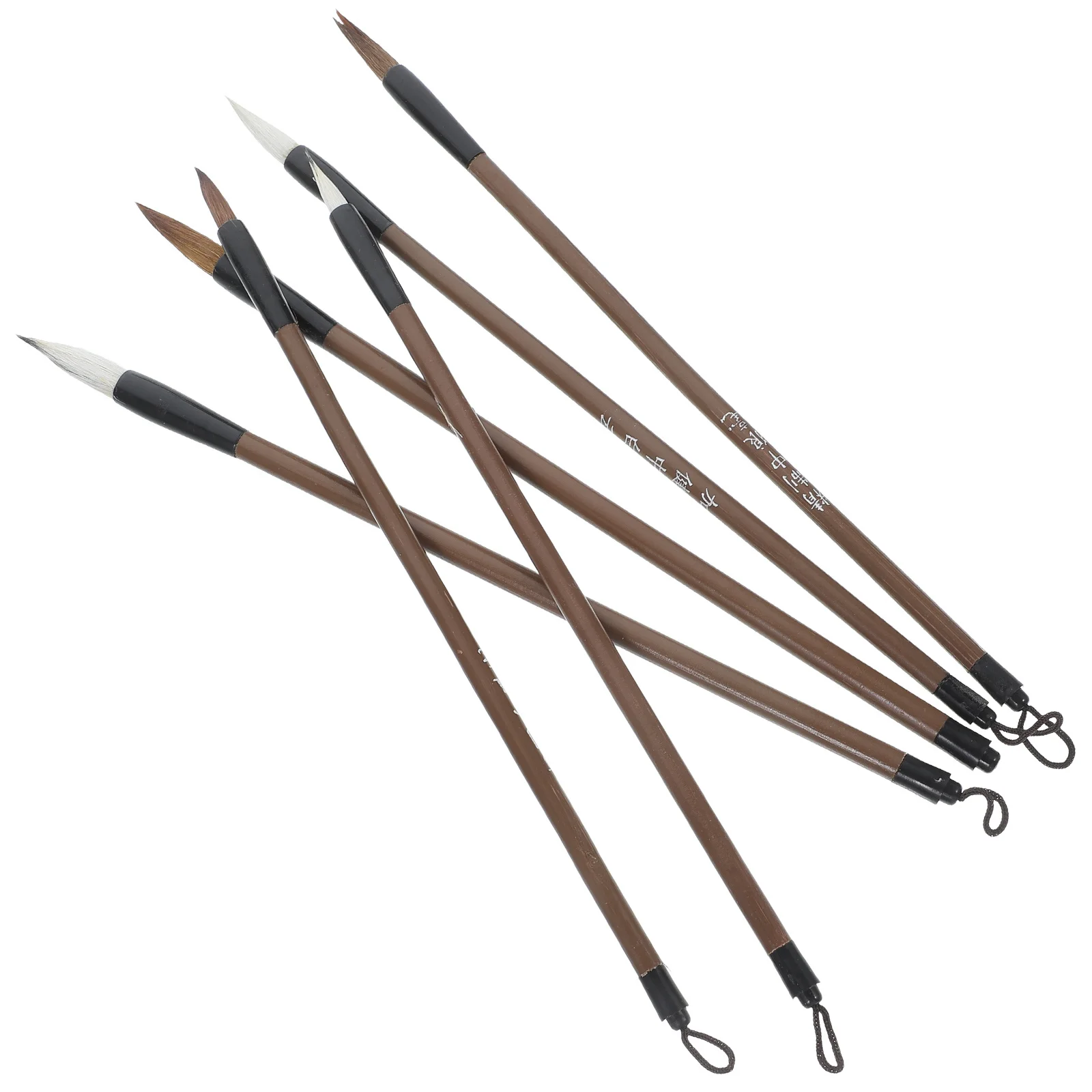 

Paint Brush Set 6Pcs Chinese Calligraphy Brush Pen Brown Weasel Hair Writing Tool for Students Stationery Drawing Practice Kit
