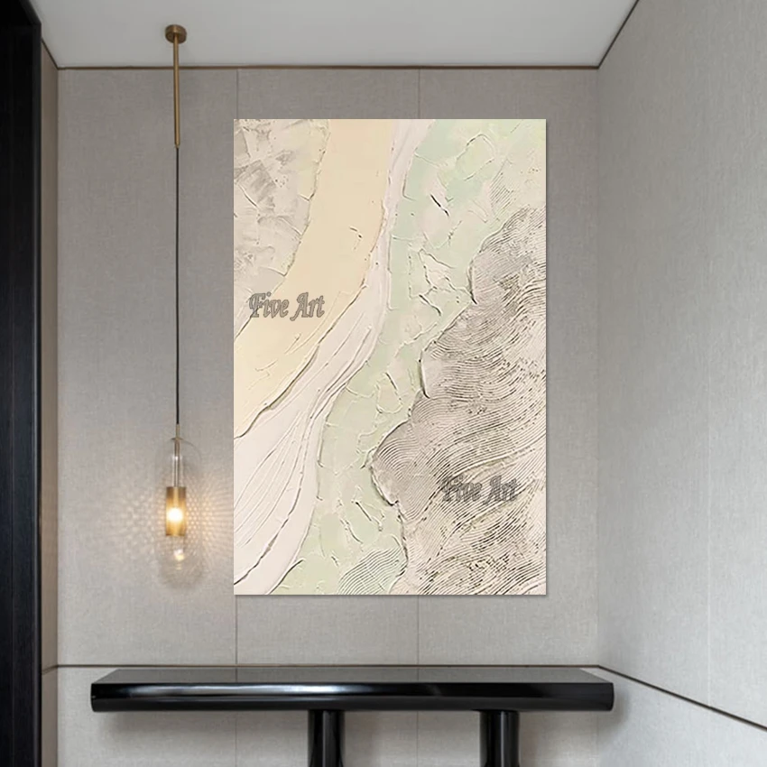 

Light Color Simple Texture Handmade Abstract Oil Painting On Canvas Acrylic Modern Art Pictures For Living Room Wall Decoration