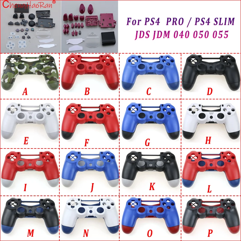 1Set Full Housing Shell Buttons Kit For PS4 Model Controller PS4 PRO / PS4 SLIM /JDS JDM 040 050 055 DIY Case Cover