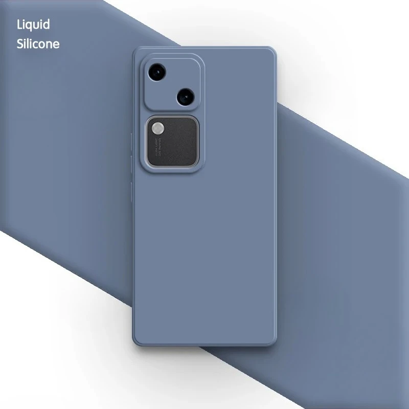 حافظة هاتف من السيليكون السائل لهاتف VIVO V30 5G بلون سادة أساسية ناعمة مقاومة للصدمات غطاء خلفي أصلي ملحقات شل