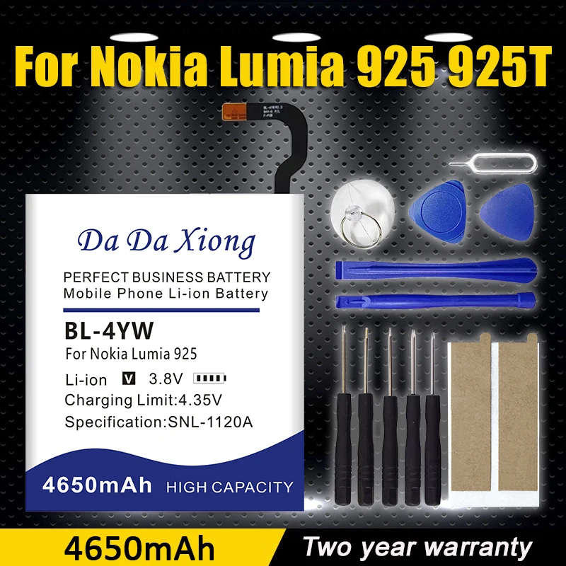 

Сменный аккумулятор BL-4YW 4650 мАч для Nokia Lumia 925 925T BL4YW, литий-полимерные аккумуляторы + инструменты