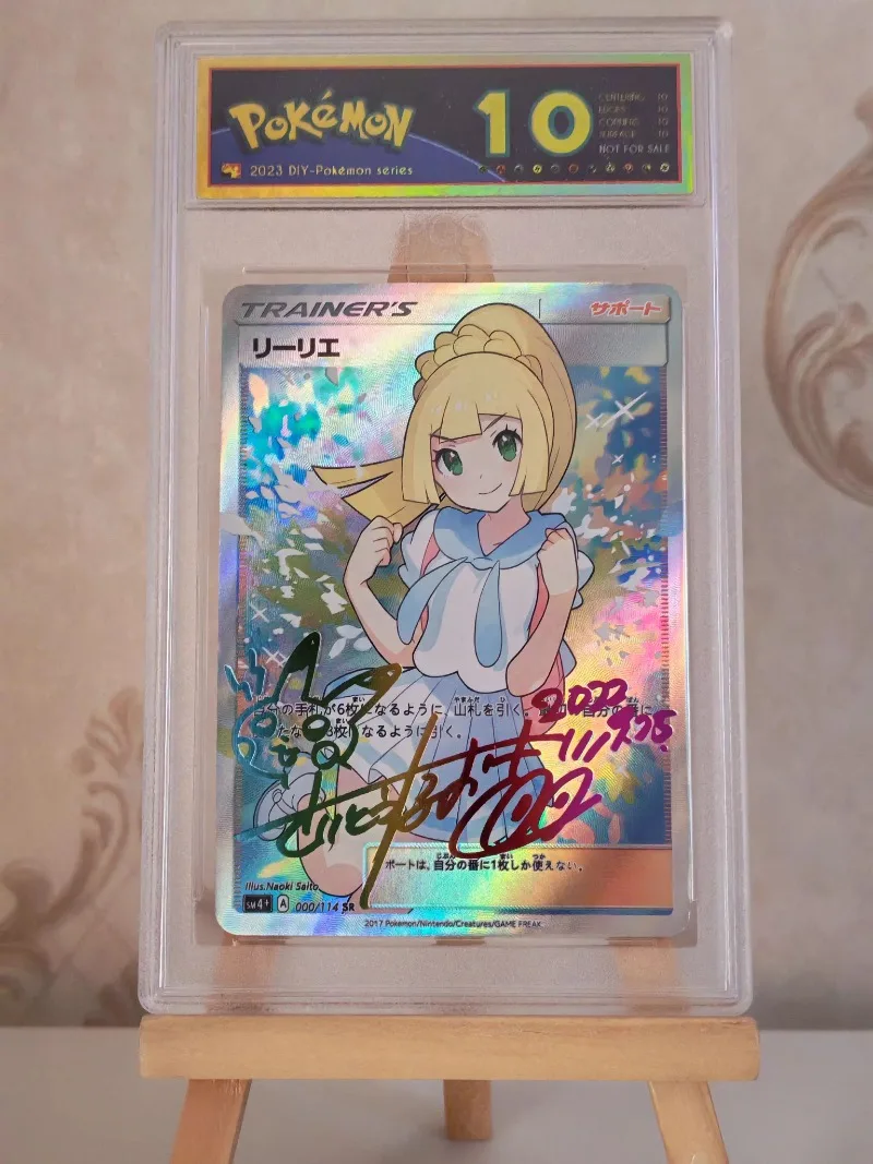 

1Pcs/set pokemon Lillie ACG Diy Self Control Collect Signature Trading Flash Card Anime Cartoon Original Series Gift