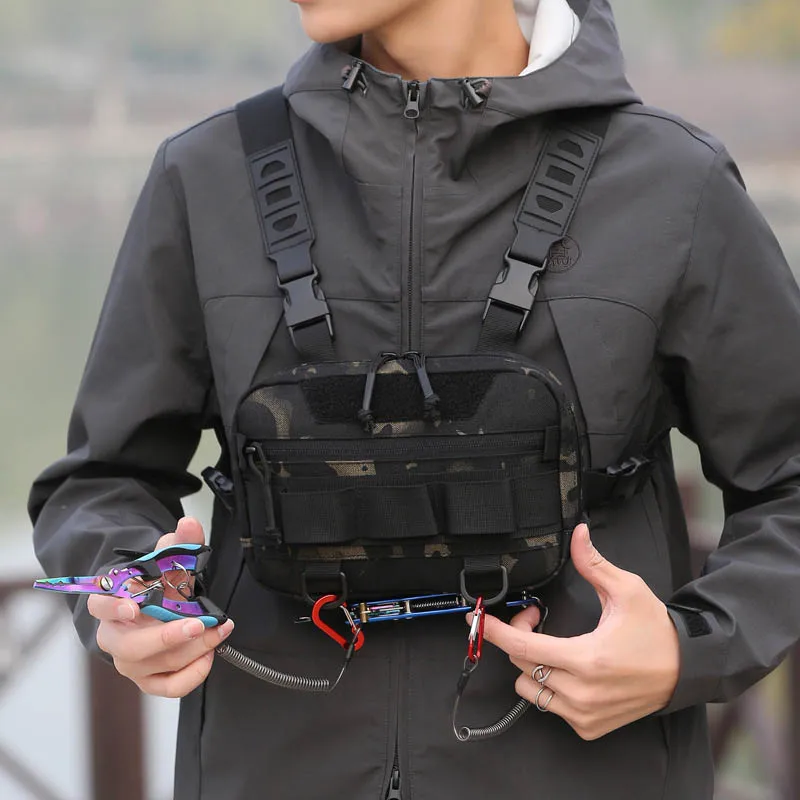 Tactical Chest Bag Backpack EDC Front Rig Pouch Vest Outdoor Camping Cycling Hiking Hunting Climbing Fishing Lure Fanny Pack