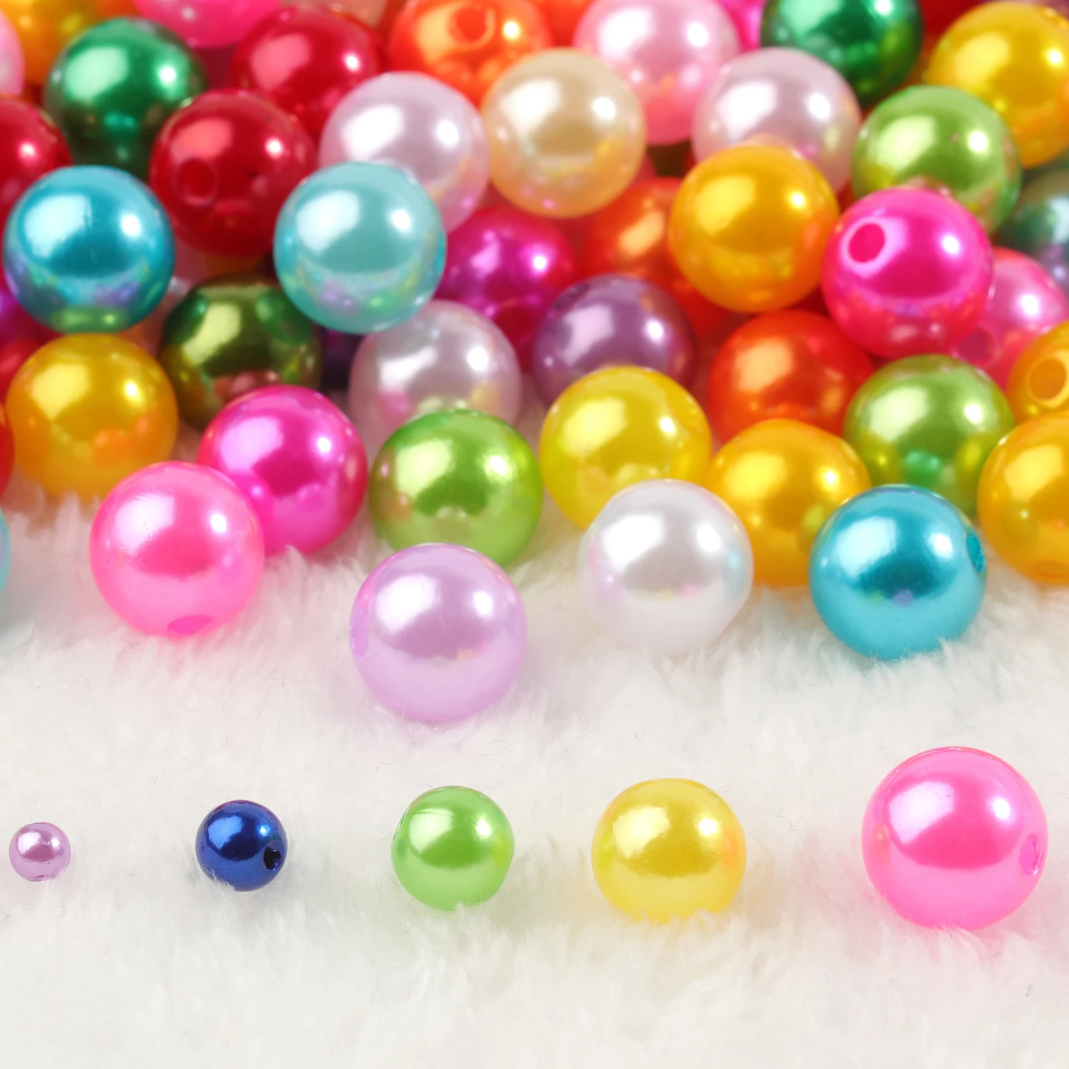 4mm 6mm 8mm 10mm Round Imitation Pearl Beads Colorful Loose Plastic Acrylic Spacer Bead For Jewelry Making Diy Bracelet Necklace