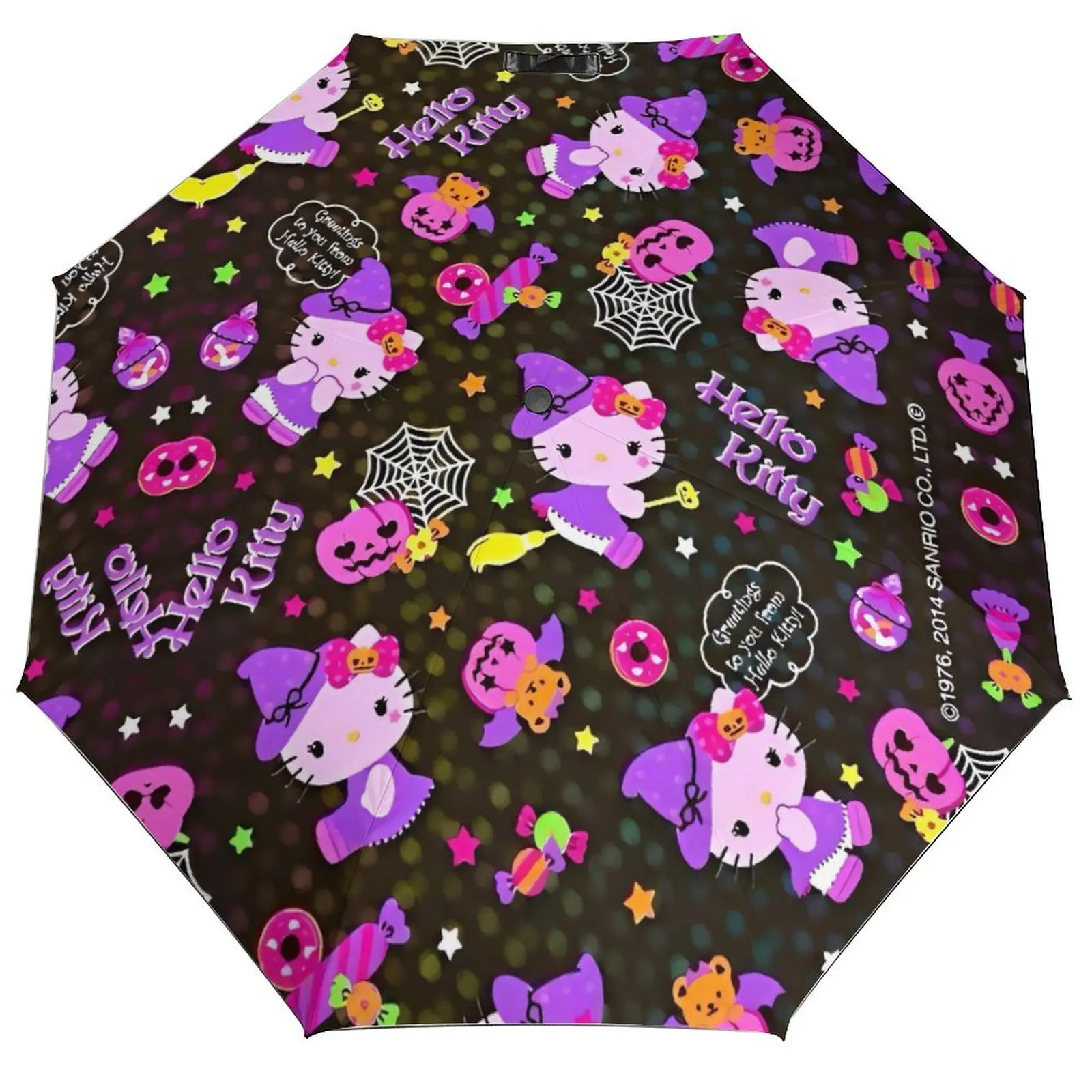 

Кавайный зонт Hello Kitty, милый мультяшный зонт от солнца, анти-УФ-зонт, портативный стильный 3-кратный автомобильный зонт для кемпинга