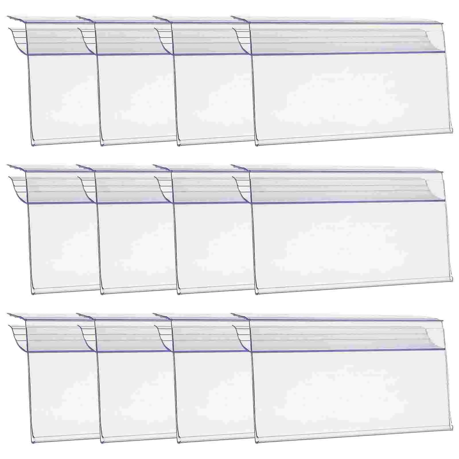 30Pcs Price Tag Display Holders Merchandise Labels Glass Supermarket Retail Shelf Card Slot Pharmacy Label Display Sidebar