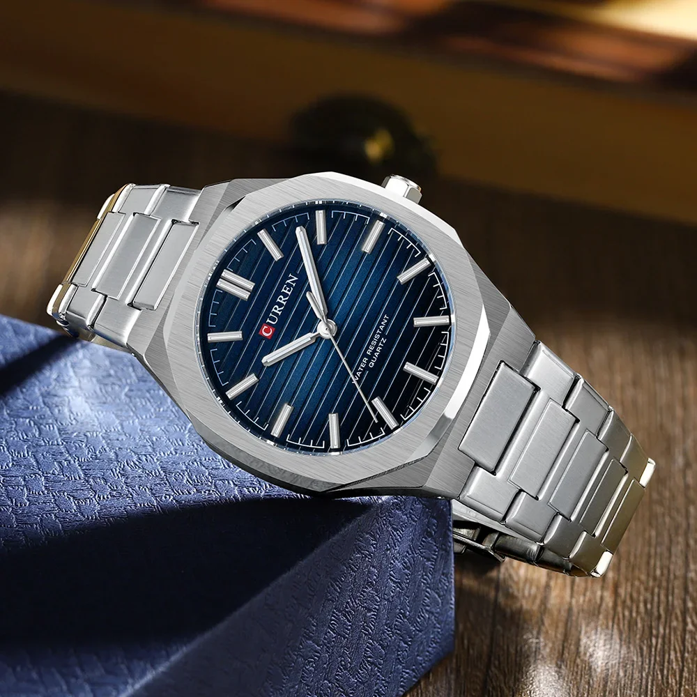 CURREN Brand Fashion New Mens Watches Waterproof Luminous Top Brand Luxury Quartz Wristwatch Full Stell Military Watch Clock
