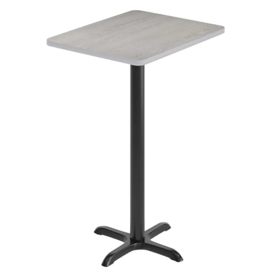 

Graniss 24'' x 30'' Rectangular Gray Laminate Table Top with 22'' x 22'' Bar Height Base
