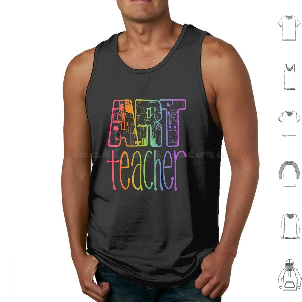 Art Teacher Giftart Teacher Supplies Doodle In Rainbow Color Tank Tops Vest Sleeveless Art Teacher T Shirtart Teacher Supplies