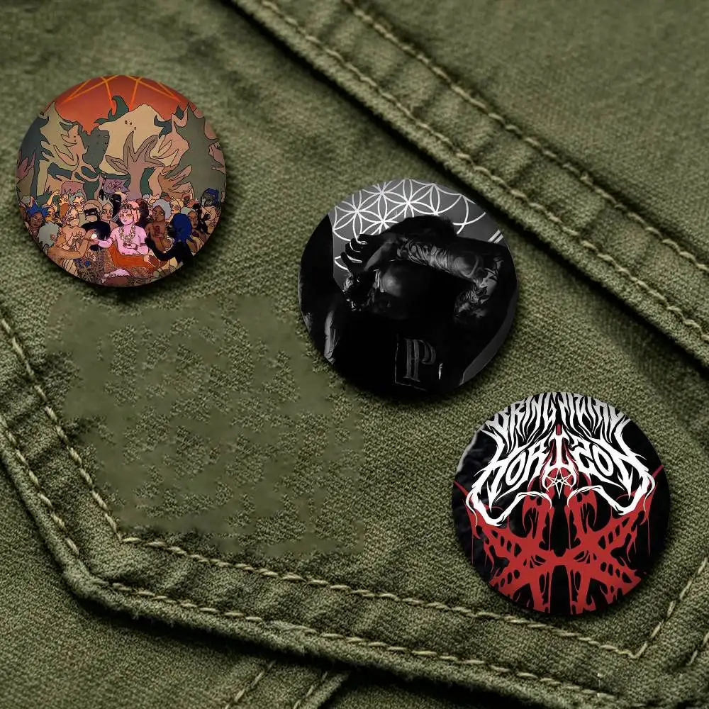 Bring Me The H-Horizon BMTH 25 32 44 58 75mm Badges Personalized Round Brooches Pins Accessory Gift