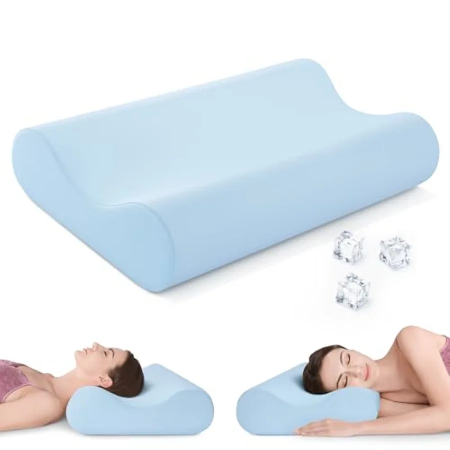 

Ортопедическая подушка Queen Size из пены с эффектом памяти для снятия боли в шее, серая, для сна на боку, спине и животе