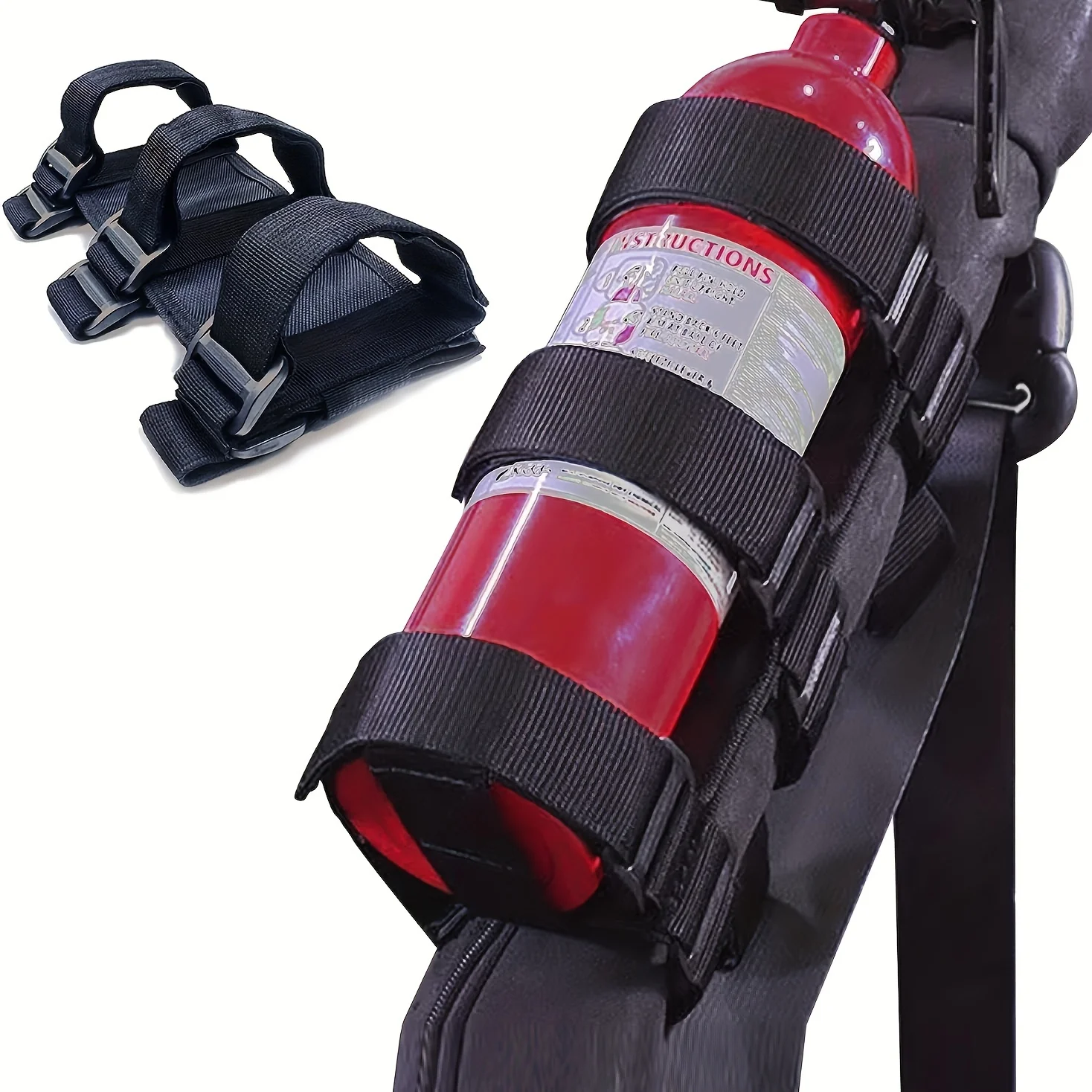 1pc Fire Extinguisher Mount Durable Strap Bracket for Quick Access, Versatile Car Cup Holder & Pot Bag Support