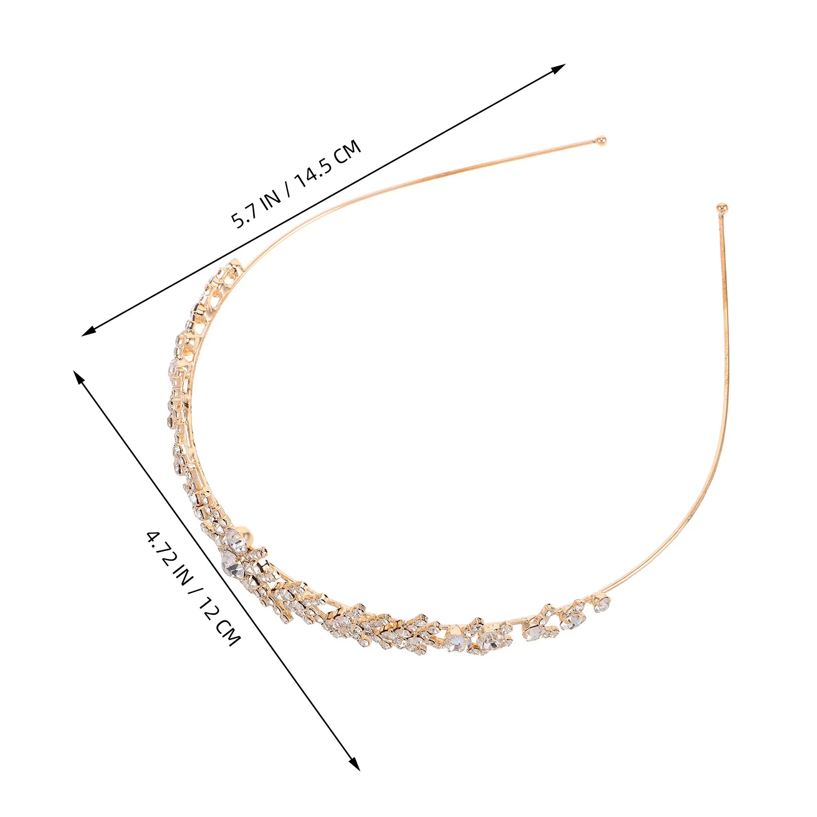 Bridal Rhinestone Headband Crown Style Wedding Hair Accessories Sparkly Bridal Headdress Secure Fit Evening Party Women