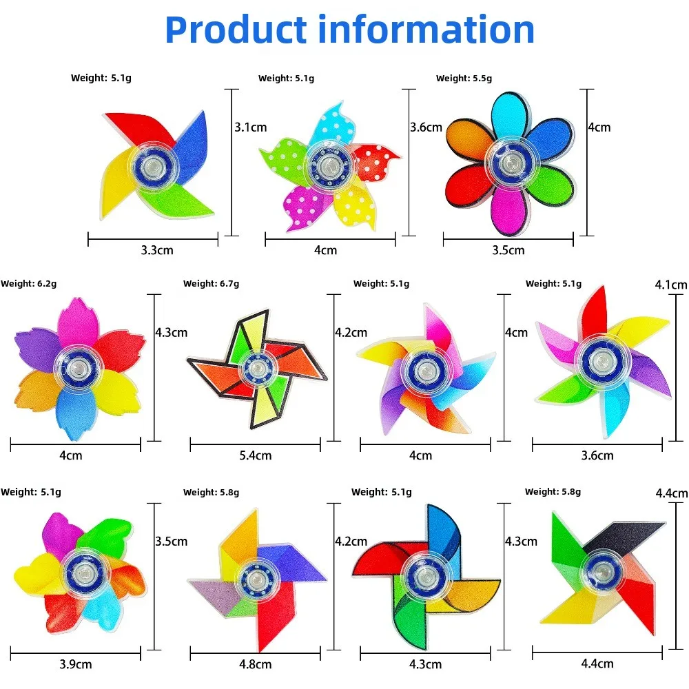 Moulin à vent petit haut Fidget Spinner coloré bout des doigts haut invité cadeau du nouvel an prix de la maternelle jouet anti-Stress 15 pièces