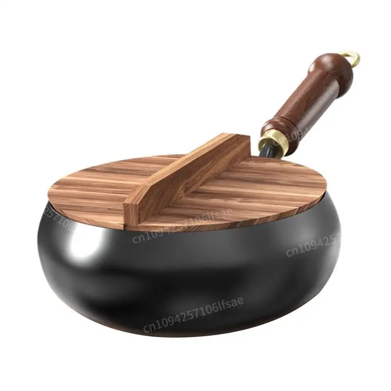 

Ancient method big belly iron pot Non Stick Home Frying Pan pure hand made iron stew wok Chinese Wok Big Belly Pot For Kitchen