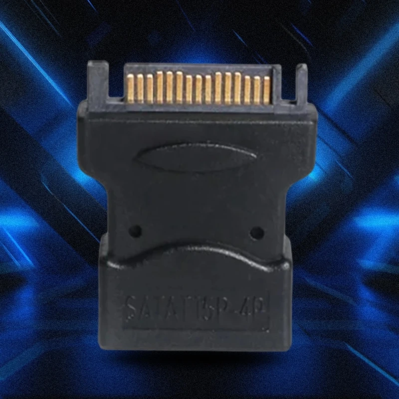 15Pin SerialATA Male to Molex IDE 4 Pin Female Hard Adapter Power Cable Line Power Extension Power Connector QXNF